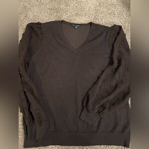 Adrianna Papell chocolate brown sweater blouse medium
